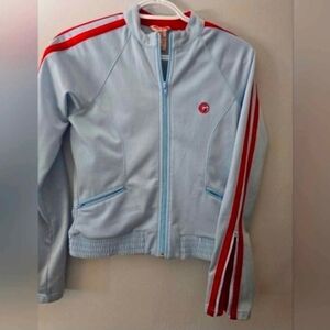 GUESS 90s Track Jacket – Women’s XS – Light Blue/Red – Retro Y2K Streetwear